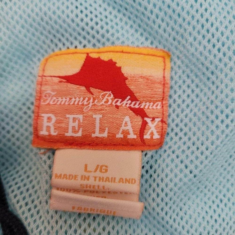 Tommy Bahama Swim Trunks Large Gray Blue‎ Floral Tropical Beach Vacation